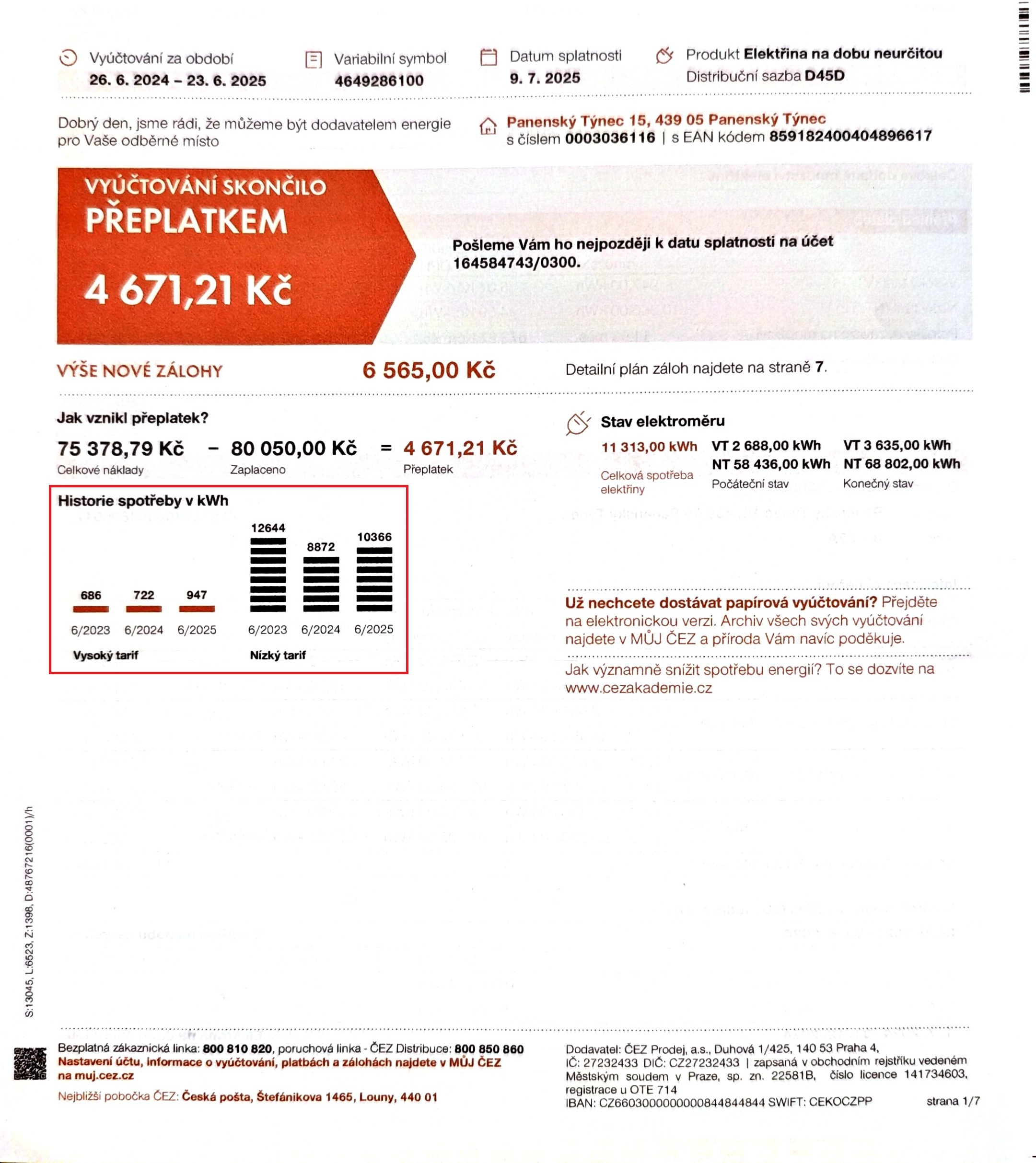 Týnec elektřina web